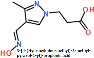CAS#3-[4-(Hydroxyimino-methyl)-3-methyl-pyrazol-1-yl]-propionic acid